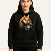 Corgi Biker Funny Dog Motorcycle VNeck Hoodie thumb 5