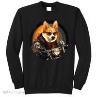 Corgi Biker Funny Dog Motorcycle VNeck Sweatshirt thumb 0
