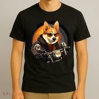 Corgi Biker Funny Dog Motorcycle VNeck T-Shirt thumb 3