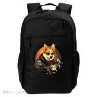 Corgi Biker Funny Dog Motorcycle VNeck Backpack thumb 0