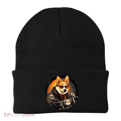 Corgi Biker Funny Dog Motorcycle VNeck Beanie