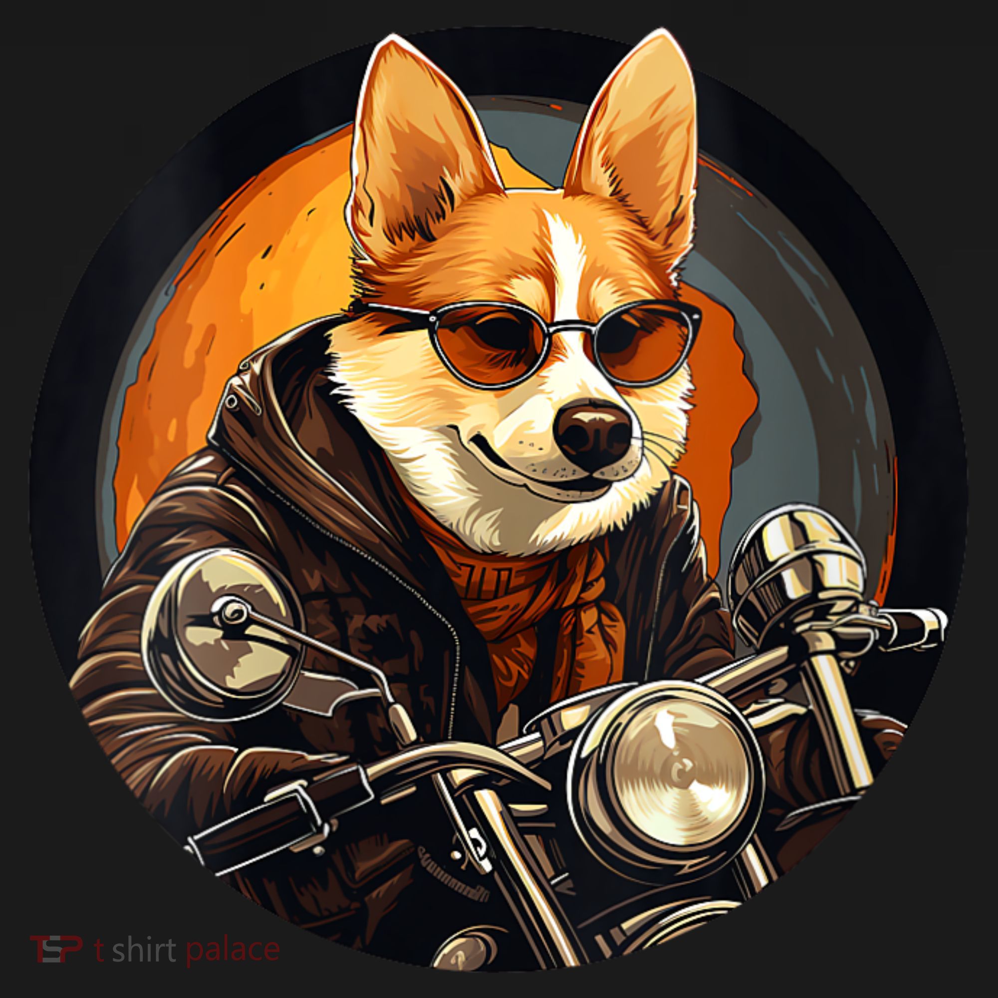 Corgi Biker Funny Dog Motorcycle VNeck Coaster
