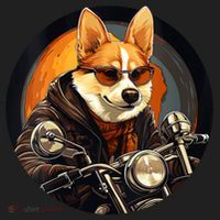 Corgi Biker Funny Dog Motorcycle VNeck Tumbler thumb 3