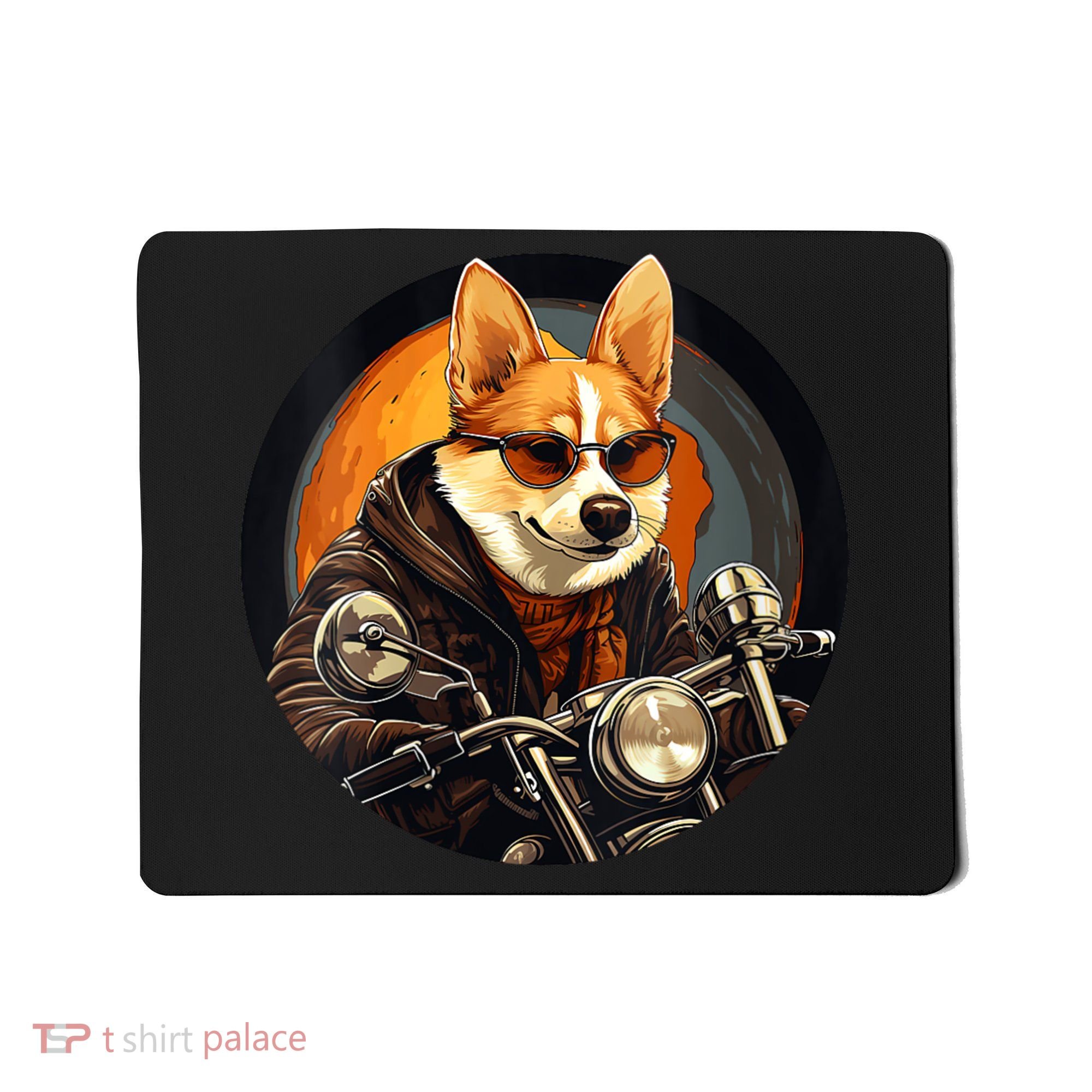 Corgi Biker Funny Dog Motorcycle VNeck Mousepad