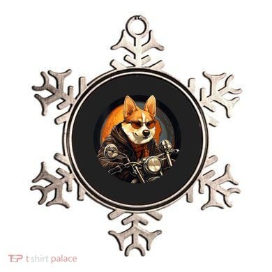 Corgi Biker Funny Dog Motorcycle VNeck Ornament