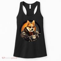 Corgi Biker Funny Dog Motorcycle VNeck Women's Tank Top thumb 0