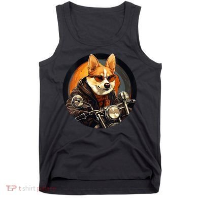 Corgi Biker Funny Dog Motorcycle VNeck Tank Top