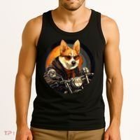 Corgi Biker Funny Dog Motorcycle VNeck Tank Top thumb 3