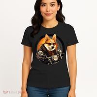 Corgi Biker Funny Dog Motorcycle VNeck Women's T-Shirt thumb 4
