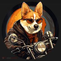 Corgi Biker Funny Dog Motorcycle VNeck Women's T-Shirt thumb 6
