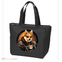 Corgi Biker Funny Dog Motorcycle VNeck Tote Bag thumb 3