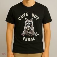 Cute But Feral Funny Sarcastic Raccoon Gift T-Shirt thumb 3
