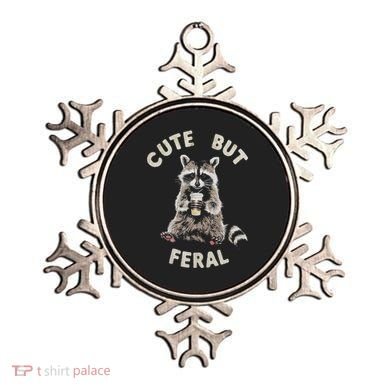 Cute But Feral Funny Sarcastic Raccoon Gift Ornament