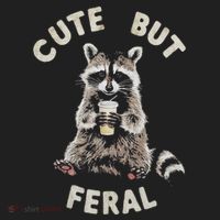 Cute But Feral Funny Sarcastic Raccoon Gift Hat thumb 2