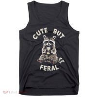 Cute But Feral Funny Sarcastic Raccoon Gift Tank Top thumb 0