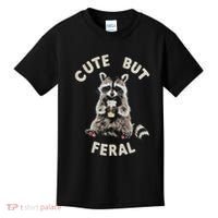 Cute But Feral Funny Sarcastic Raccoon Gift Kids T-Shirt thumb 0