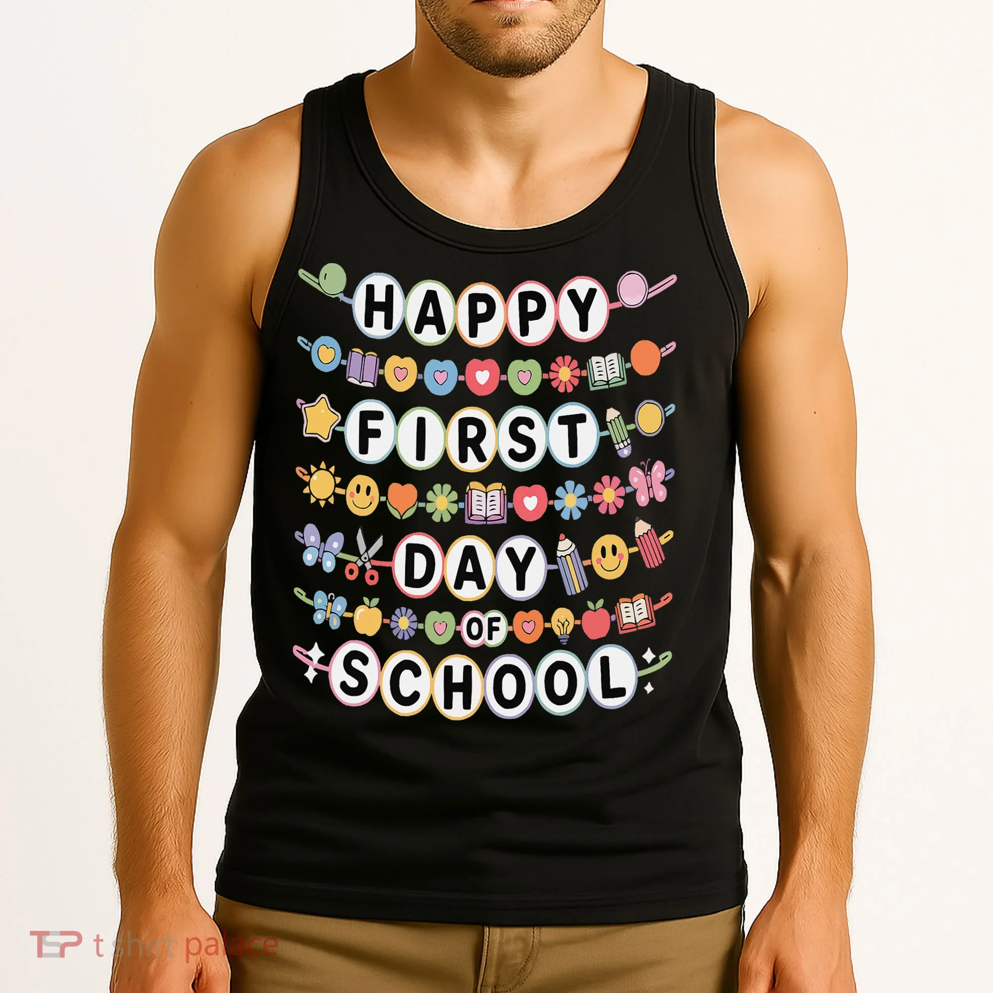 Cute Bracelet First Day Of School Elementary Teacher Tank Top