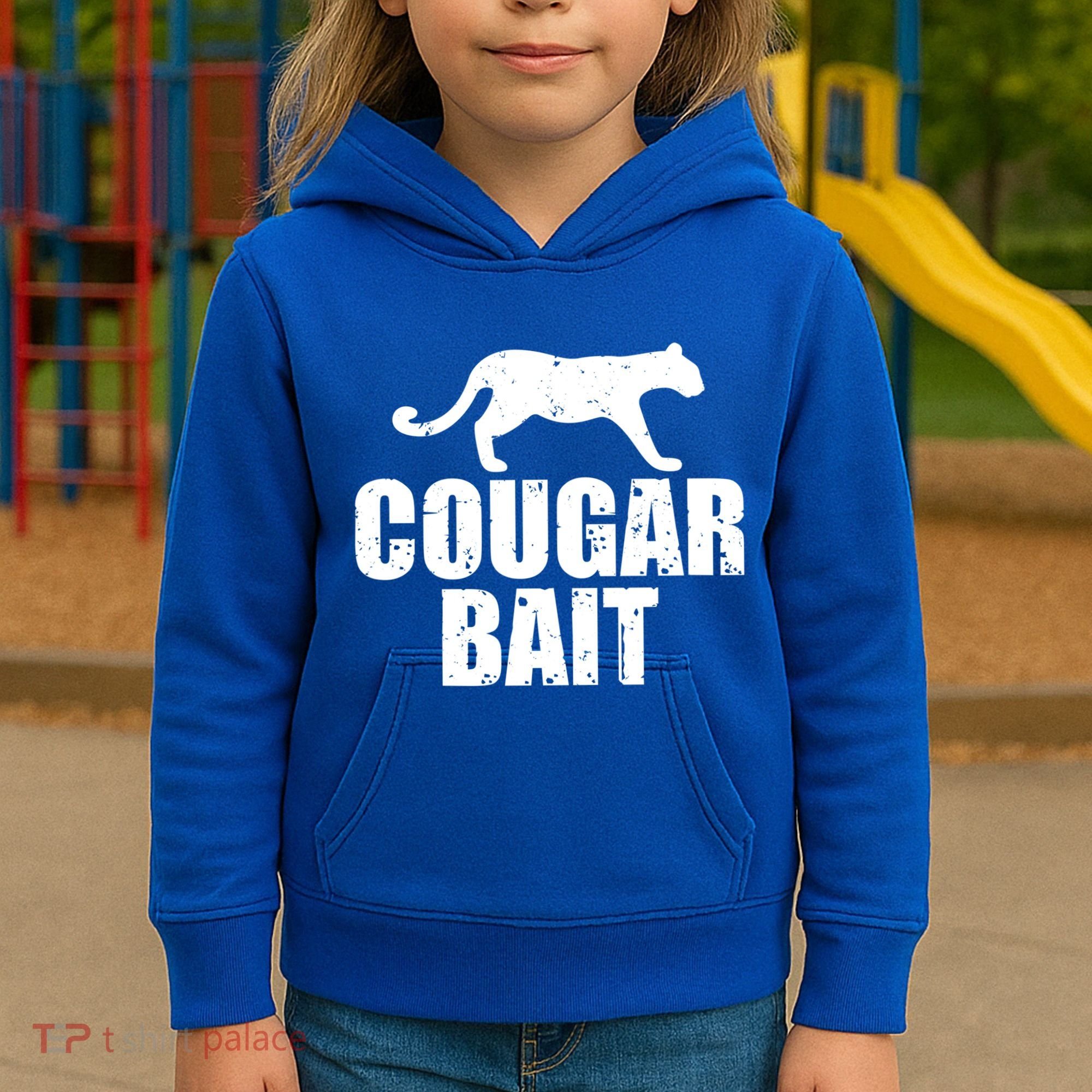 Cougar Bait Funny Gift Cougar Hunting Fishing Dirty Joke Gift Kids Hoodie