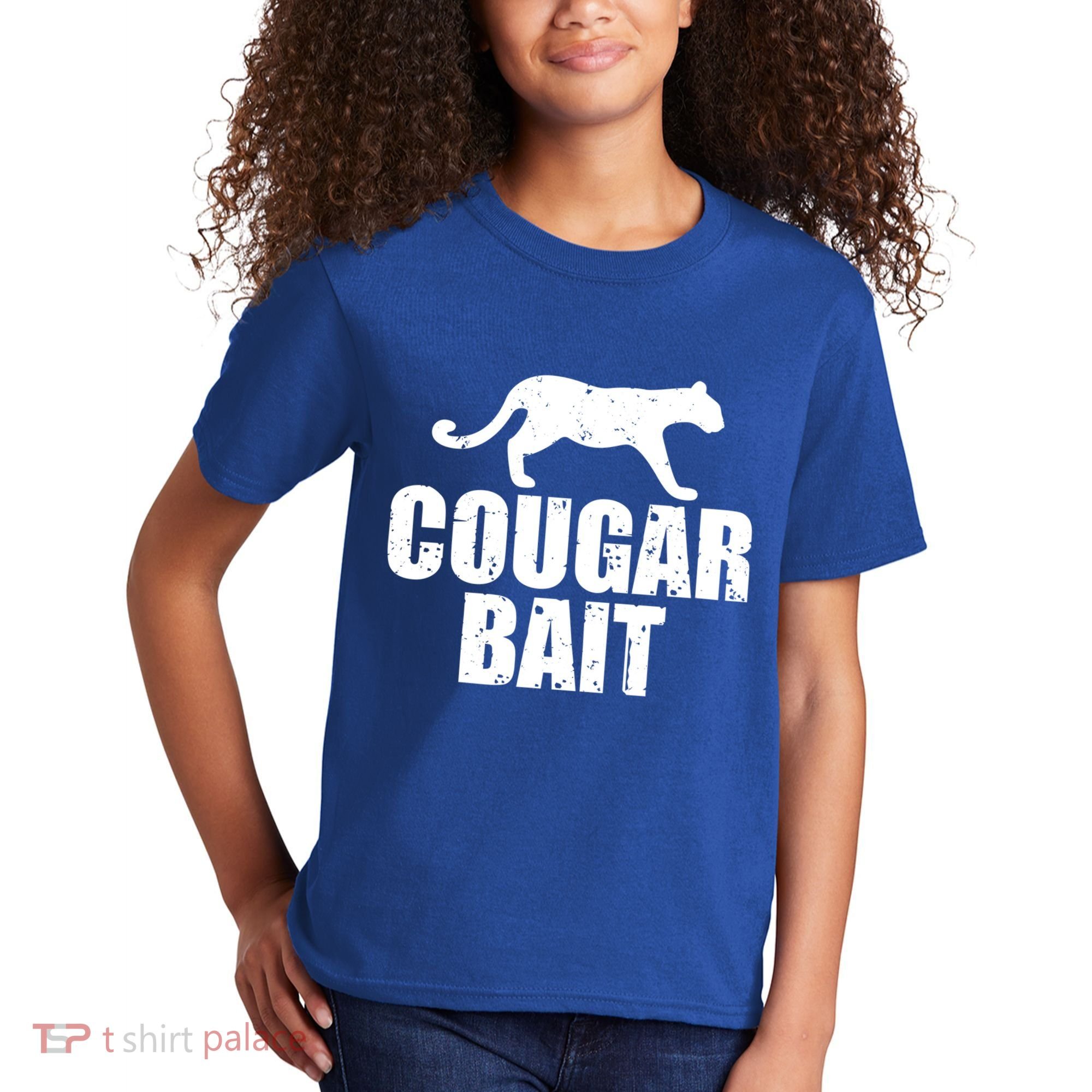 Cougar Bait Funny Gift Cougar Hunting Fishing Dirty Joke Gift Kids T-Shirt