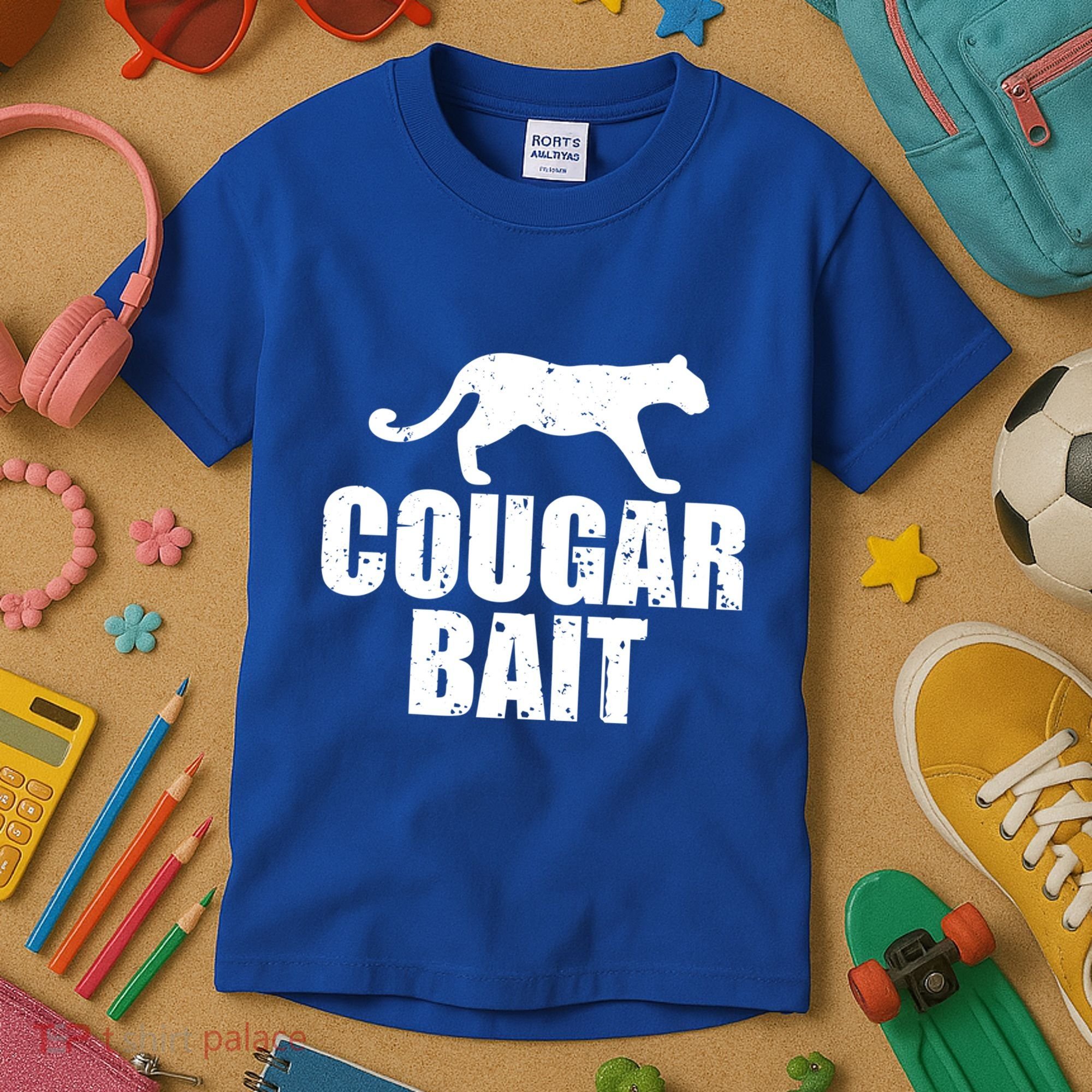 Cougar Bait Funny Gift Cougar Hunting Fishing Dirty Joke Gift Kids T-Shirt