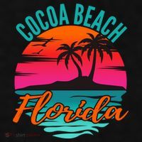 Cocoa Beach Florida Palm Tree Island Pink Sunset Ladies PosiCharge Tri-Blend Wicking Tank thumb 2