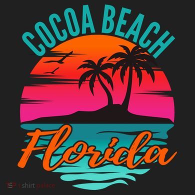 Cocoa Beach Florida Palm Tree Island Pink Sunset 11oz C Handle Ceramic Mug