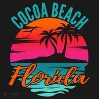 Cocoa Beach Florida Palm Tree Island Pink Sunset Ornament thumb 1