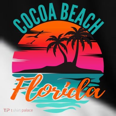 Cocoa Beach Florida Palm Tree Island Pink Sunset Toddler Fine Jersey T-Shirt