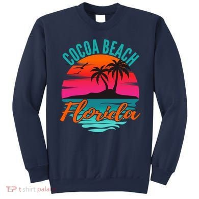 Cocoa Beach Florida Palm Tree Island Pink Sunset Sweatshirt