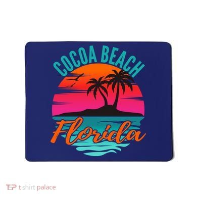 Cocoa Beach Florida Palm Tree Island Pink Sunset Mousepad