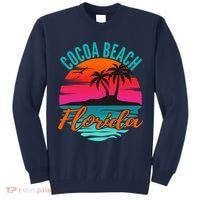 Cocoa Beach Florida Palm Tree Island Pink Sunset Tall Sweatshirt thumb 0