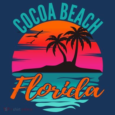 Cocoa Beach Florida Palm Tree Island Pink Sunset Tall Sweatshirt