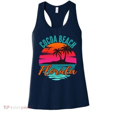 Cocoa Beach Florida Palm Tree Island Pink Sunset Women's Tank Top