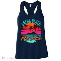 Cocoa Beach Florida Palm Tree Island Pink Sunset Women's Tank Top thumb 0