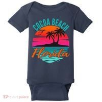 Cocoa Beach Florida Palm Tree Island Pink Sunset Baby Bodysuit thumb 0