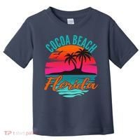 Cocoa Beach Florida Palm Tree Island Pink Sunset Toddler T-Shirt thumb 0
