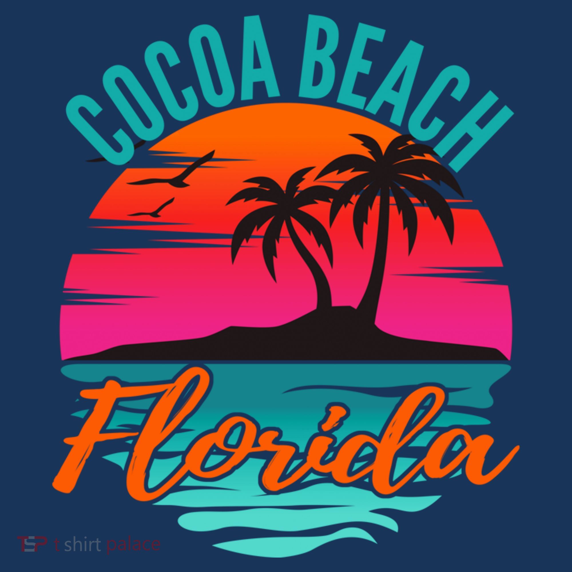 Cocoa Beach Florida Palm Tree Island Pink Sunset Visor