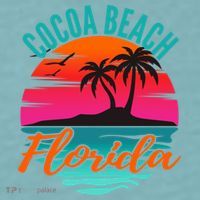 Cocoa Beach Florida Palm Tree Island Pink Sunset Sueded Cloud Jersey T-Shirt thumb 2