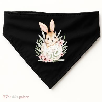 Cute Bunny Floral Happy Easter USA-Made Doggie Bandana