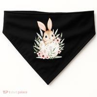 Cute Bunny Floral Happy Easter USA-Made Doggie Bandana thumb 0