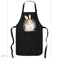 Cute Bunny Floral Happy Easter Apron thumb 0