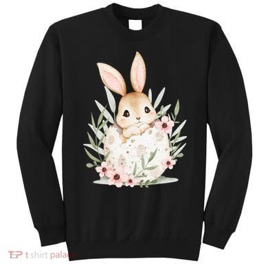 Cute Bunny Floral Happy Easter Sweatshirt