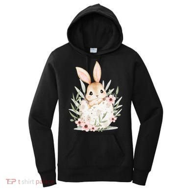 Cute Bunny Floral Happy Easter Women's Hoodie