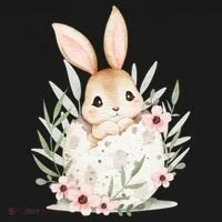 Cute Bunny Floral Happy Easter Women's Hoodie thumb 2
