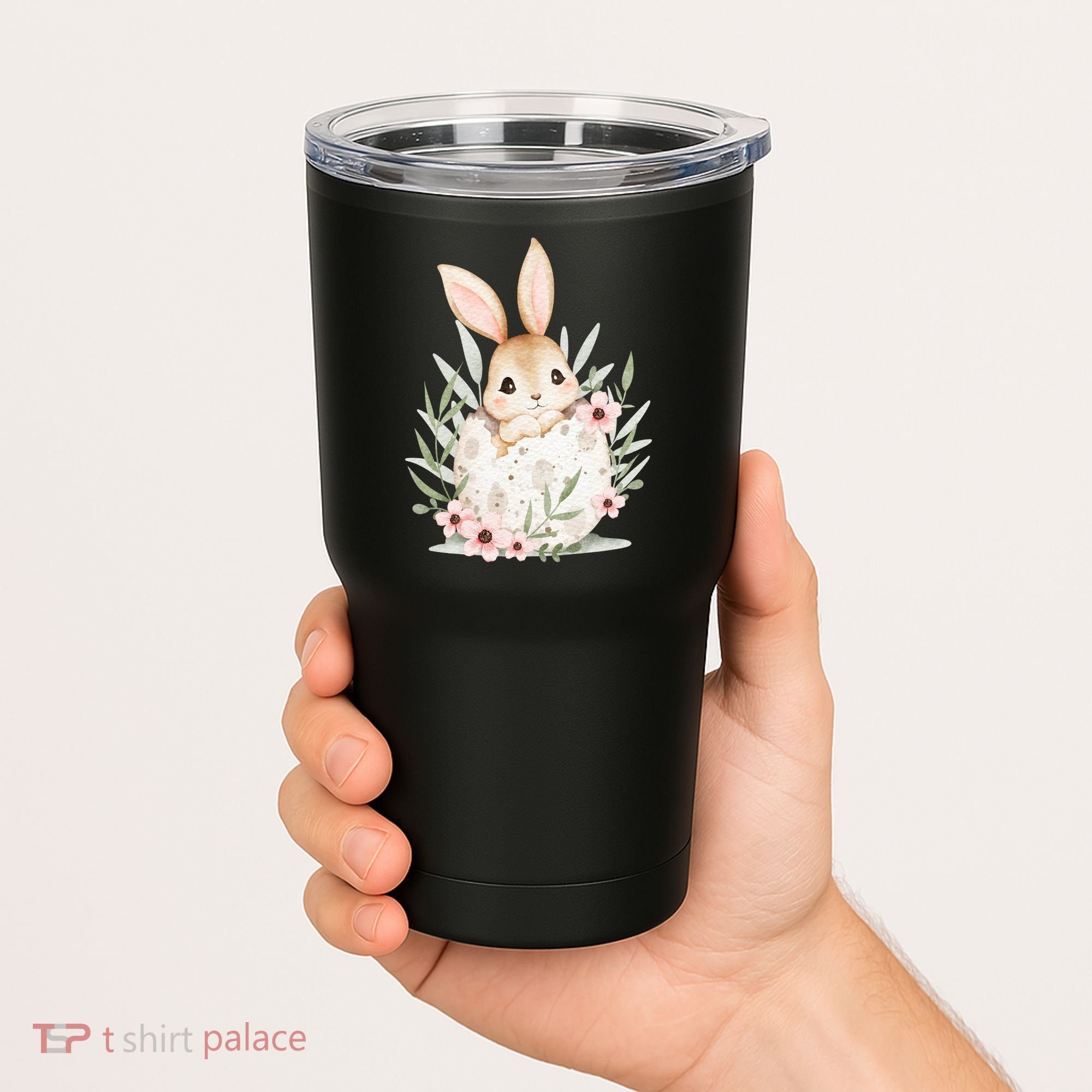 Cute Bunny Floral Happy Easter Tumbler