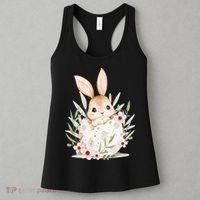 Cute Bunny Floral Happy Easter Women's Tank Top thumb 3