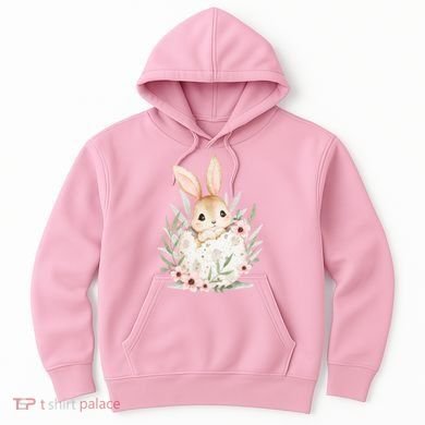 Cute Bunny Floral Happy Easter Hoodie