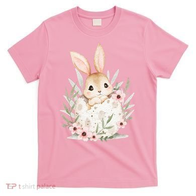 Cute Bunny Floral Happy Easter T-Shirt