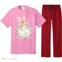 Cute Bunny Floral Happy Easter Pajama Set thumb 0