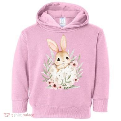 Cute Bunny Floral Happy Easter Toddler Hoodie